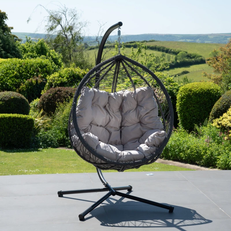 Image of Artemis Home Lynton Garden Hanging Egg Chair in Light Grey Light Grey Unisex