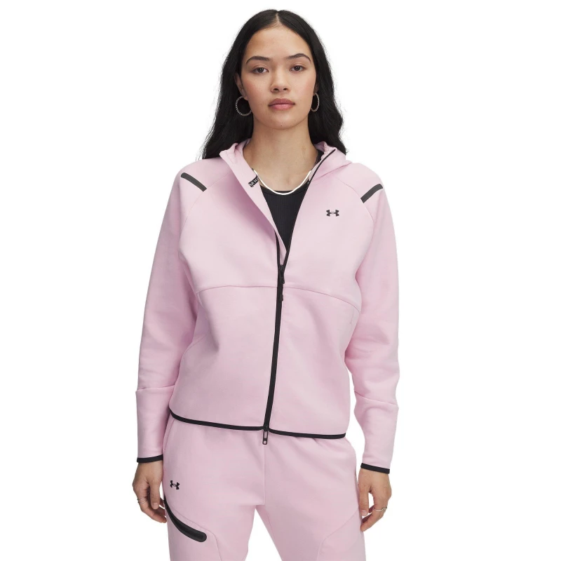 Image of Under Armour Womens Unstoppable Full-Zip Fleece Pink female 10 (S)