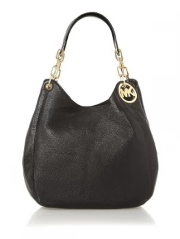Image of Michael Kors Fulton Black large hobo bag Black