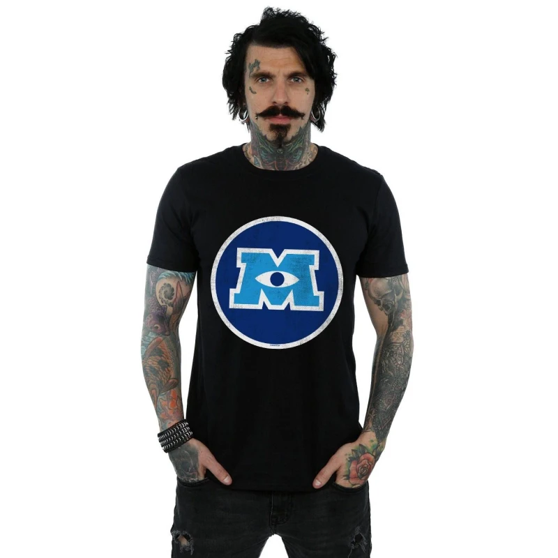 Image of Disney Men Monsters University Monster Emblem T-Shirt in Black Size: Small Black S Male 5059568055590