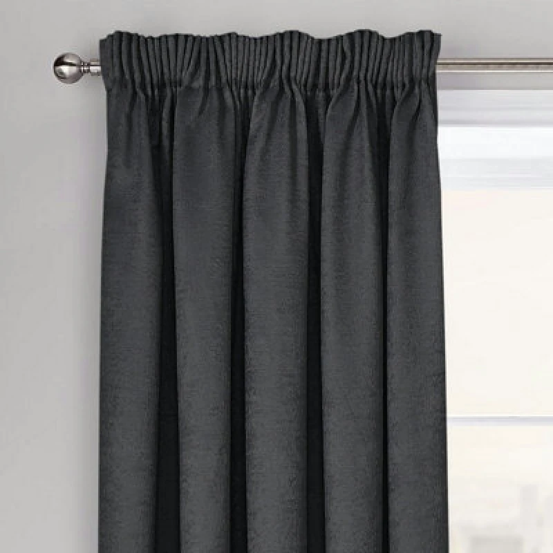 Image of Velosso Westwood Dimout Pencil Pleat Curtains - Black