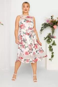 Image of Mesh Floral Skater Dress