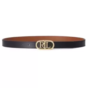 Image of Lauren by Ralph Lauren Lauren Ralph Lauren Oval Reversible Belt Womens - Black