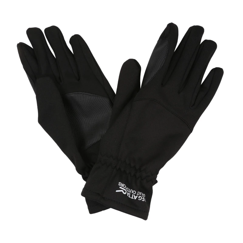 Image of Regatta Regatta Softshell Microfleece Lined Gloves in Jet Black Size: Medium Jet Black M Unisex 5059404928675
