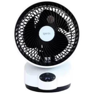 Image of Igenix IGFD4010W 10" Desk Fan in White Remote Control LED Display