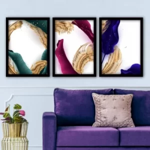 Image of 3SC15 Multicolor Decorative Framed Painting (3 Pieces)