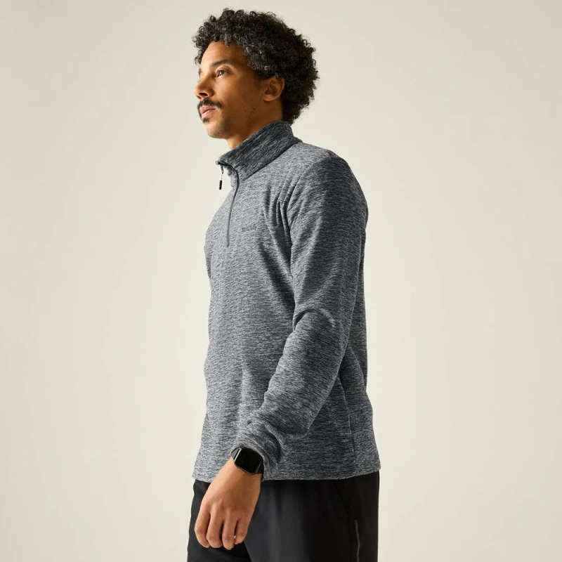 Image of Regatta Mens Thompson Marl Lightweight Half Zip Fleece in Light Grey Size: Small Light Grey Male S