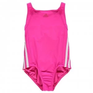 Image of adidas Three Stripe Swimsuit Junior Girls - Real Pink