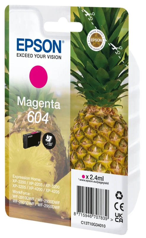 Image of Epson Epson 604 ink cartridge Original Standard Yield Magenta C13T10G34020