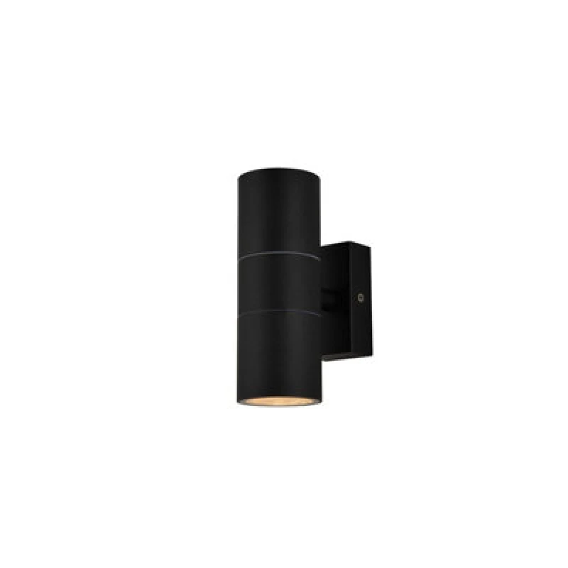 Image of Netlighting Leto 2 Light Outdoor Up Down Wall Lamp Black IP65 Black