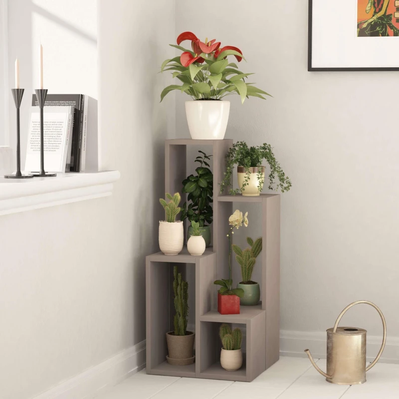 Image of Decortie Sule' Modern Plantstand Multipurpose H 89cm in Grey Size: 1 Pack Grey Unisex 1 Pack