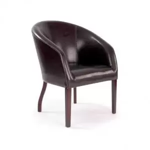Image of Metro Leather Effect Armchair Brown 50443ET