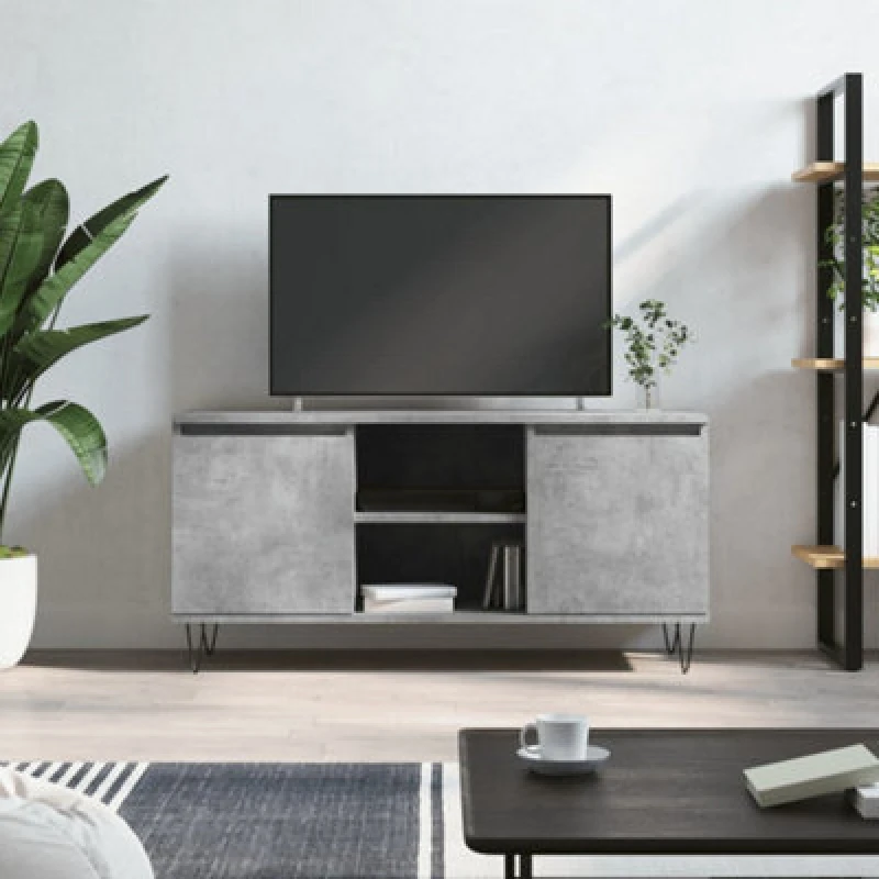 Image of Vidaxl TV Cabinet Concrete Grey 104X35X50 Cm Engineered Wood