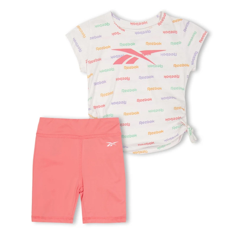 Image of Reebok Kids Logo Stripe T-Shirt Strawberry female 3-4 Yrs