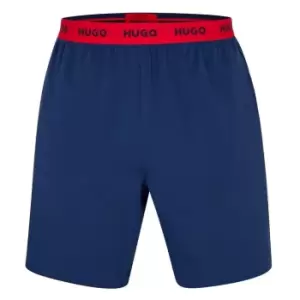 Image of Hugo Woven Logo Pyjama Shorts - Blue