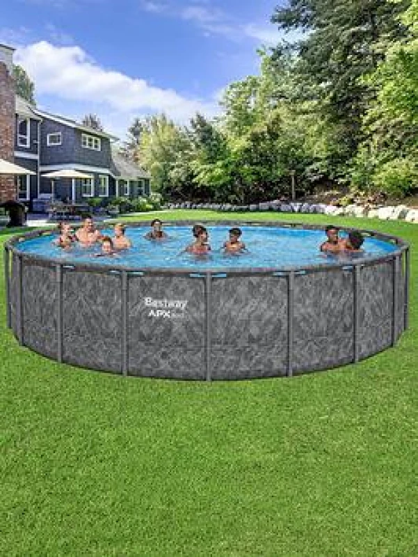 Image of Bestway 20' x 52" APX 365 Round Pool Set, Grey BW561KEGB