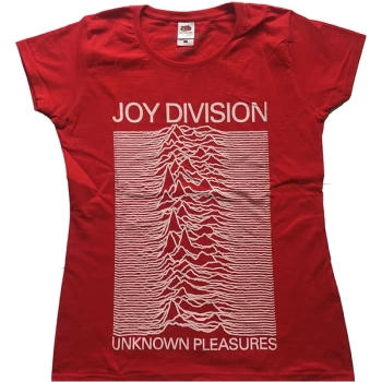 Image of Joy Division - Unknown Pleasures Womens Medium T-Shirt - Red