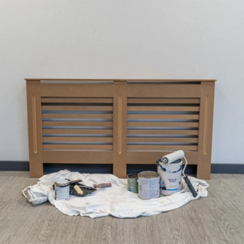Image of Jack Stonehouse Horizontal Slat Unpainted Radiator Cover Mdf Wooden - Large - 152Cm (W) X 81.5Cm (H) X 19Cm (D)