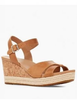 Image of UGG Cloverdale Wedge Sandal - Almond, Almond, Size 3, Women