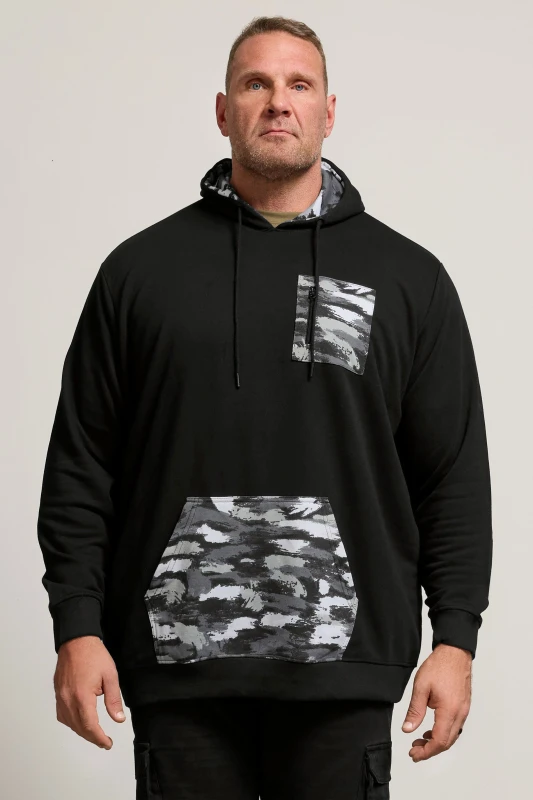 Image of BadRhino Camo Print Utility Hoodie Black
