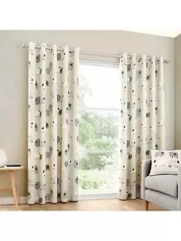 Image of Fusion Dotty Sheep Eyelet Lined Curtains