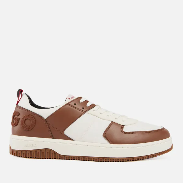 Image of HUGO Mens Killian Tenn Faux Leather Trainers - UK 9