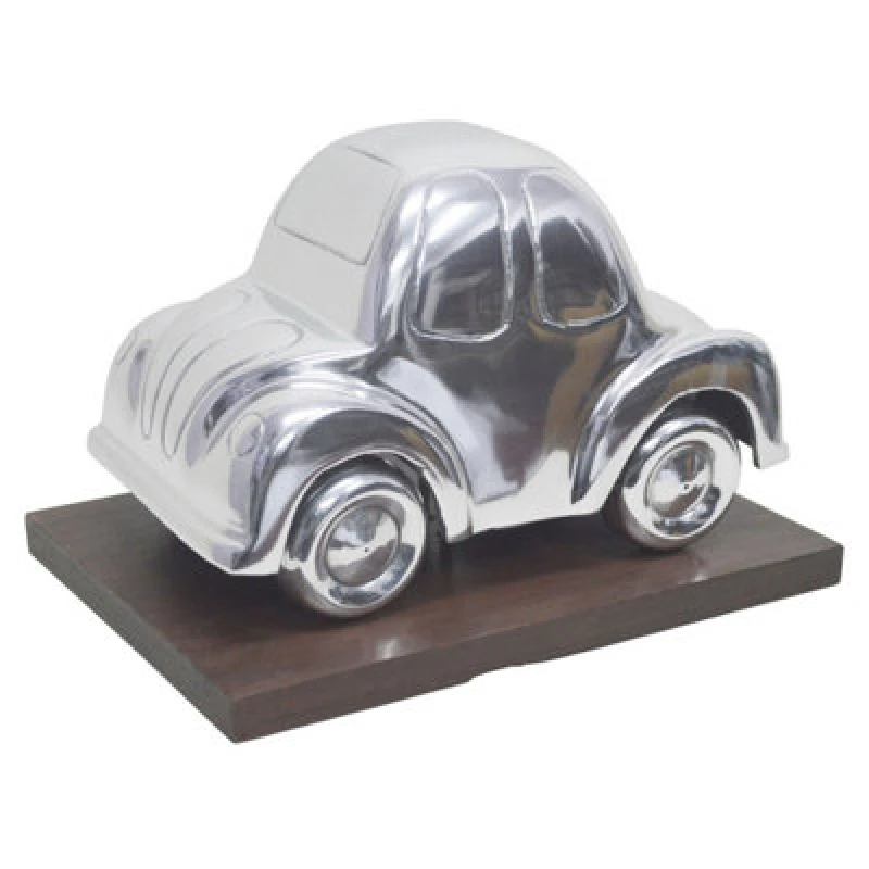 Image of Homescapes Designer Solid Metal VW Beetle Oldtimer Table Top Silver