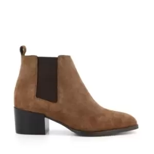 Image of Dune London Payger Nubuck Heeled Boot - Brown