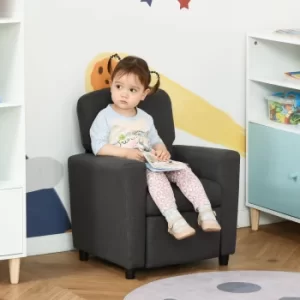 Image of HOMCOM Single Seater Kids Sofa Chair with Footrest Recliner Upholstered Armchair for Children Playroom Bedroom Living room, Grey