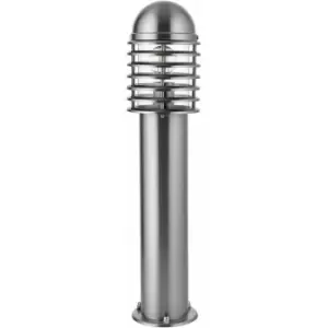 Image of Outdoor Post Bollard Light Polished Steel Vandal Proof External Pathway Lamp