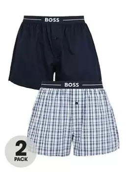 Image of BOSS Bodywear 2 Pack Woven Boxer - Multi, Dark Blue, Size S, Men