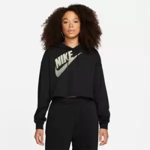 Image of Nike Nsw Flc Po Hoodie Crop Dnc - Black