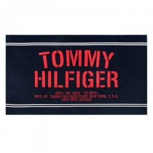 Image of Tommy Bodywear Tommy Sum Patterned Towel - Pitch Blue CUN
