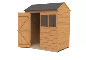 Image of Forest Garden 6 x 4ft Reverse Apex Overlap Dip Treated Shed with Assembly