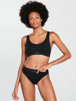 Image of Sloggi Double Comfort Crop Top, Black, Size 40, Women