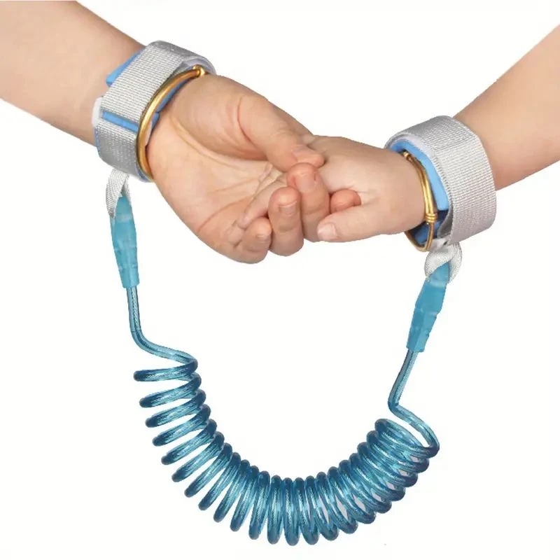 Image of Dyzi Anti Lost Band Toddler Safety Blue Link Harness Bracelet with Traction Rope, Blue DYZI0043