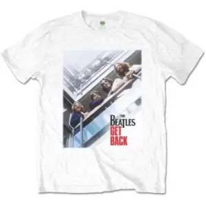 Image of The Beatles - Get Back Poster Unisex Medium T-Shirt - White
