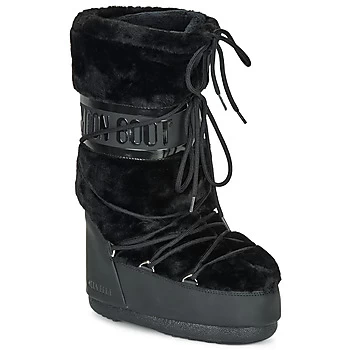 Image of Moon Boot MOON BOOT CLASSIC FAUX FUR womens Snow boots in Black - Sizes 6 / 7,3 / 5
