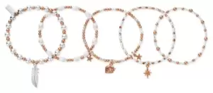 Image of ChloBo MBSTA5L Mixed Metal Lucky Stack Of 5 Rose Gold Plated Jewellery