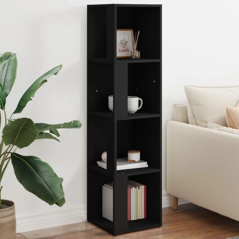 Image of VIDAXL Corner Cabinet Black 33x33x132cm Engineered Wood vidaXL 8720286649923