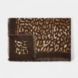 Image of Brown Leopard Scarf Dark Brown / Brown KLS427