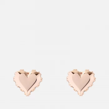 Image of Ted Baker Womens Sersy: Sparkle Heart Earring - Rose Gold Tone/Clear Crystal