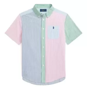 Image of Polo Ralph Lauren Boys Poplin Colour Block Shirt - Blue