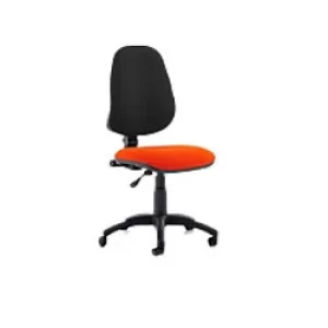 Image of Dynamic Permanent Contact Backrest Task Operator Chair Without Arms Eclipse I Black Back, Tabasco red Seat Without Headrest High Back