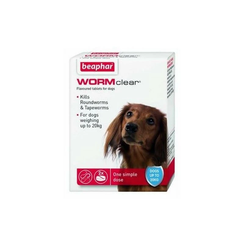 Image of beaphar Beaphar - WORMclear Dog for Dogs up to 20kg (2Tabs) - 219151 8711231117932