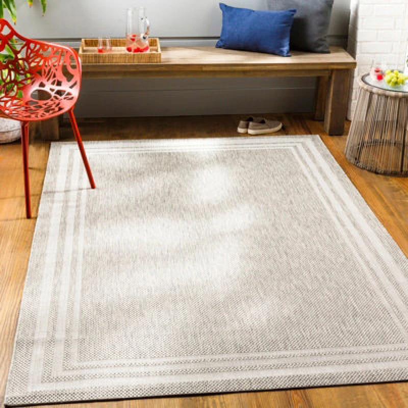 Image of Livabliss In- & Outdoor Traditionnal Light Grey Akriti Area Rug 200 X 275cm - Easy To Clean, Perfect For Balcony, Kitchen Or Dining Room
