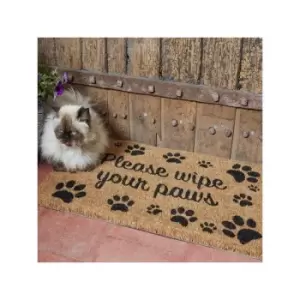 Image of Smart Garden - Wipe Your Paws Print Patterned Doormat Coir pvc Back Outdoor Mat
