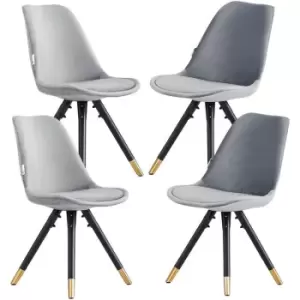 Image of Sophie Retro Chairs Set of 4 Light Grey