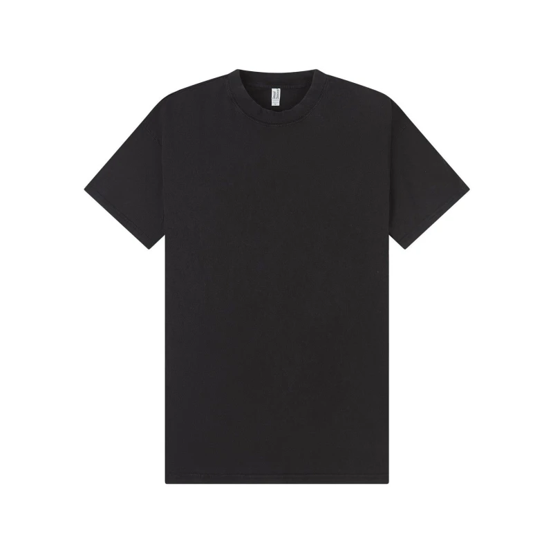 Image of Casual Classics Mens Acid Wash Combed Ringspun Cotton Extended Neckline Oversized T-Shirt in Jet Black Size: XL Jet Black Male XL