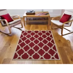 Image of Oriental Weavers - Moda Flatweave Trellis Red 60cm x 110cm Rectangle - Red